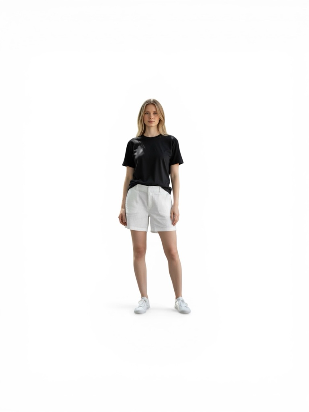 LOFT White High-Rise Linen Blend Shorts